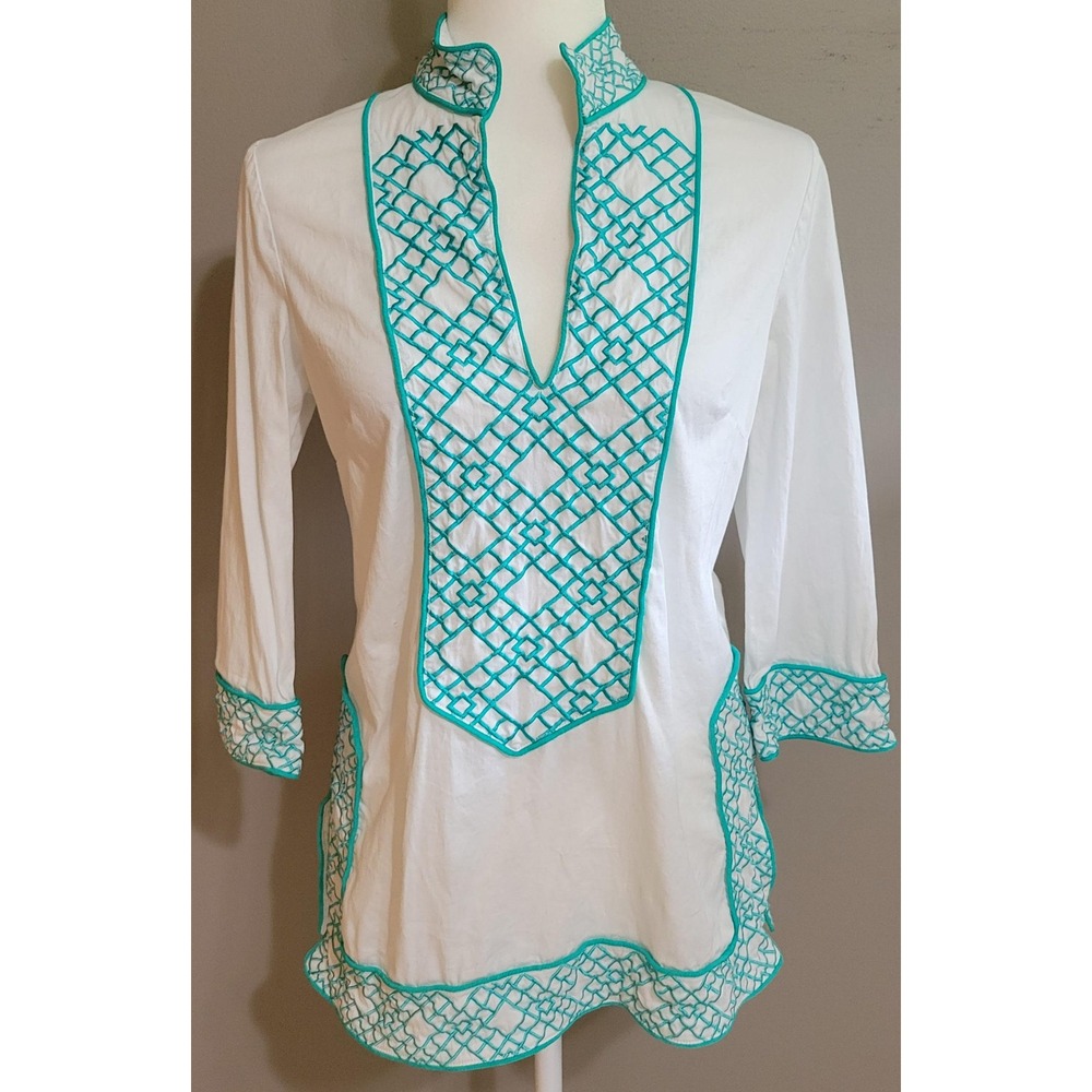 Elizabeth McKay Cotton Spilt Neck Tunic